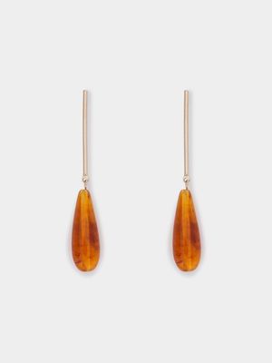 Resin Droplet Amber Earrings