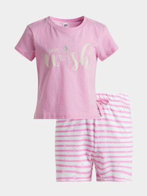 Jet Younger Girls Cerise Pyjama Set