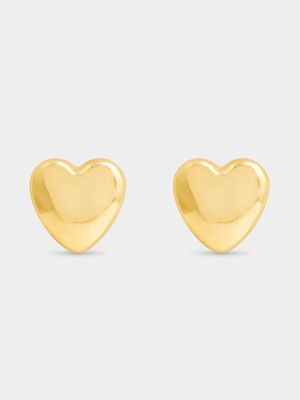 Gold Tone Heart Studs