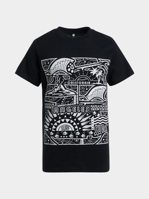 Jet Older Boys Black California Surf T-Shirt