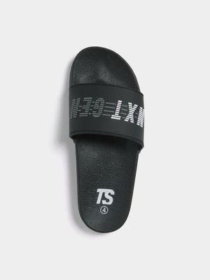 Kids Slide Black/Grey PVC Sandals