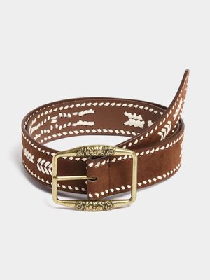 Embroidered Western Belt