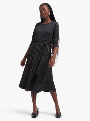 Jet Women's Charcoal/Melange Pleated Dress