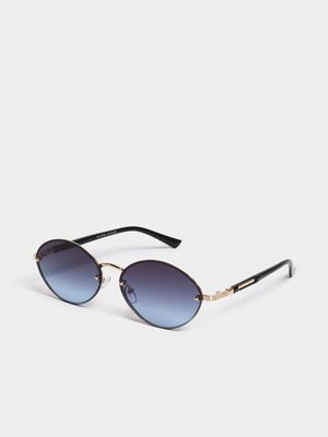 Skinny Oval Metal Sunglasses