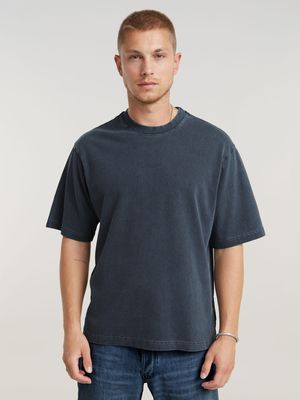 G-Star Men's Overdyed Center Chest Boxy Grey T-Shirt