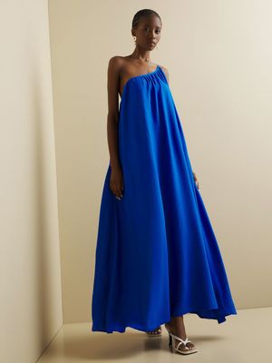 Iconography One Shoulder Maxi Dress Cobalt