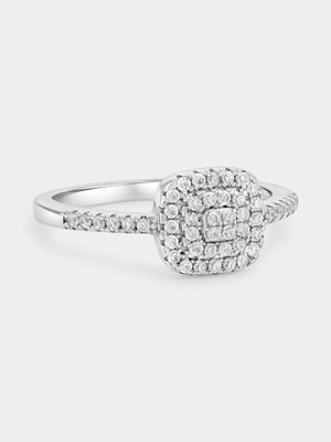 Sterling Silver Cubic Zirconia Multi-Stone Cushion Ring