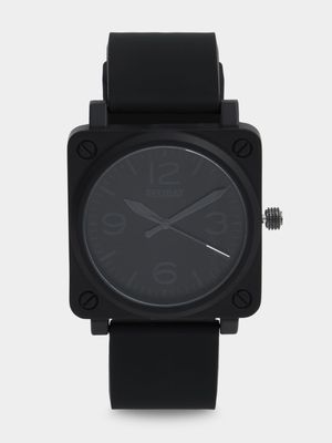 Redbat Unisex Square Face Analogue Black Watch