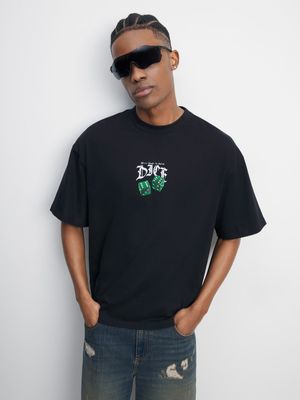 Men's Black Dice Graphic Top