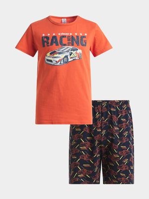 Jet Younger Boys Orange Racing Car Pyjama Set