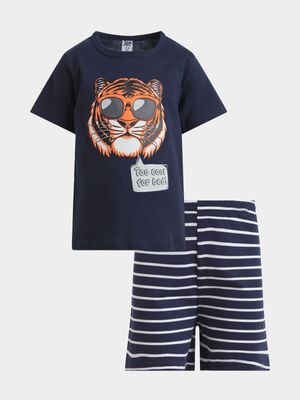 Jet Younger Boys Navy Tiger Pyjama Set