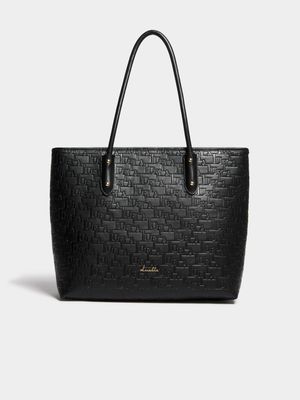 Luella Embossed Shopper with Laptop Bag