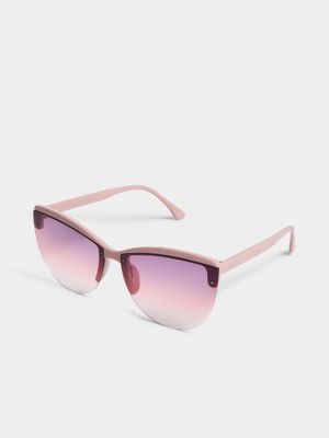 Pink Cat-Eye Top Framed Sunglasses