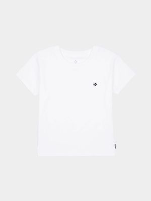 Converse Women's White Cropped T-Shirt