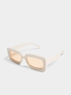 White Rectangular Sunglasses