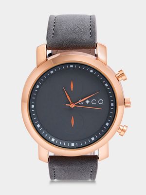 Mens Rose Gold & Grey Fashion Chrono Watch