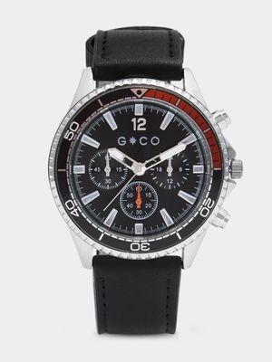 Gents Black & Silver Sporty Watch