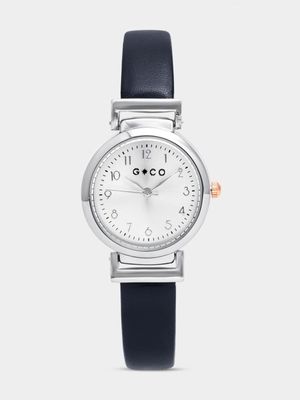 Navy & Silver Arabic Watch