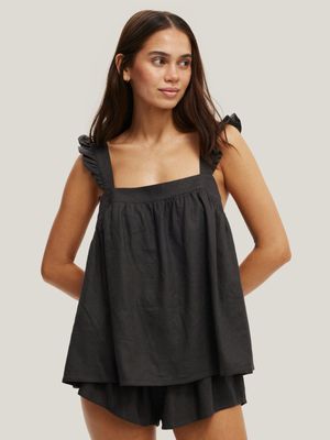 Women's Cotton On Charcoal Woven Babydoll Cami Set