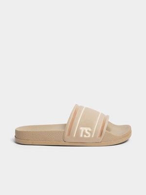 Women's TS Logo Nude/Rose Slide