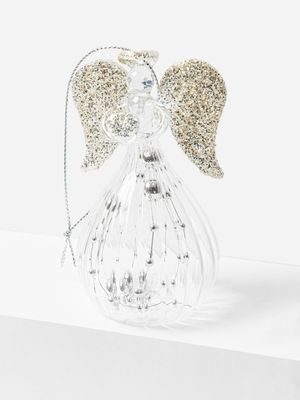 Fluted Glass Angel Tree Decor 9cm