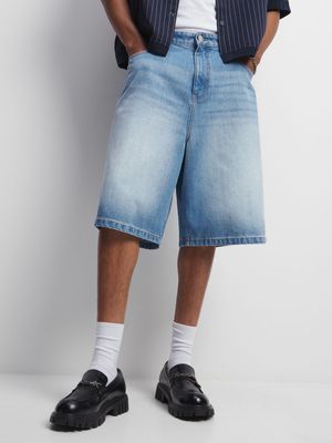 Men's Light Wash Denim Bermuda Shorts