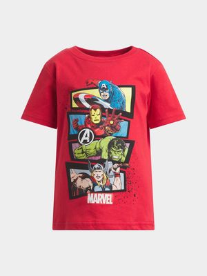 Jet Younger Boys Red Marvel T-Shirt