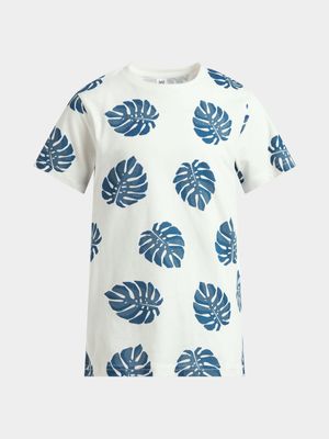 Jet Younger Boys Cream Leaf T-Shirt