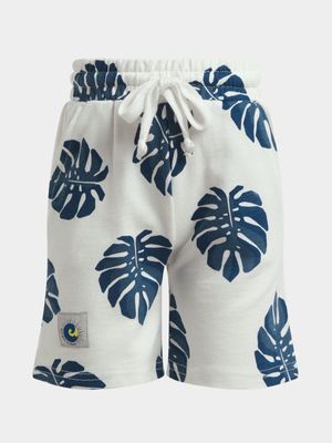 Jet Younger Boys Cream Leaf Shorts