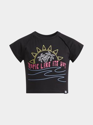 Jet Older Girls Black Tropic Like Its Hot T-Shirt