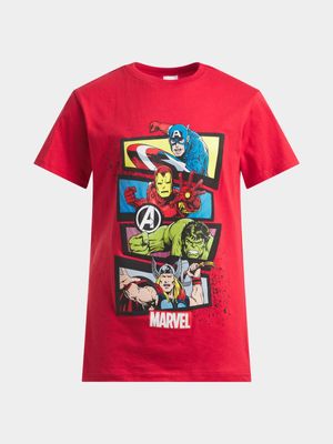 Jet Younger Boys Red Marvel T-Shirt