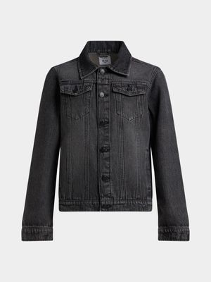 Younger Boy's Black Denim Jacket