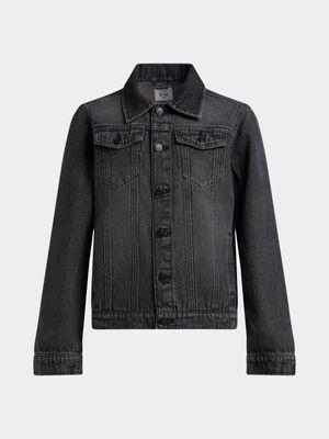 Older Boy's Black Denim Jacket