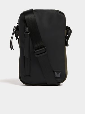 Men's Markham Rubberised Black Crossbody Bag