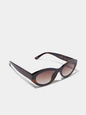 Women's Cotton On Brown Eliza Subtle Cat Eye Sunglasses