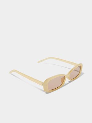 Women's Cotton On Natural Slim Abby Rectangle Sunglasses