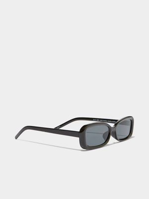 Women's Cotton On Black Slim Abby Rectangle Sunglasses