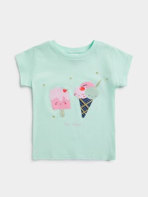 Jet Toddler Girls Mint Ice Cream T-Shirt