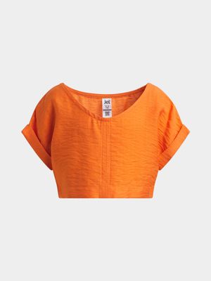 Jet Younger Girls Orange Soft Woven Top