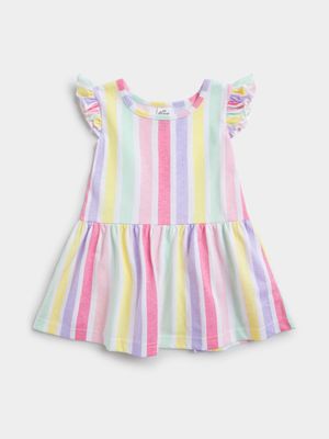 Jet Infant Girls Multicolour Candy Stripe Dress