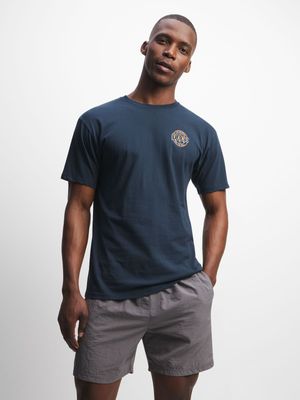 Mens Vans OG Pennant SS Crew Navy Tee