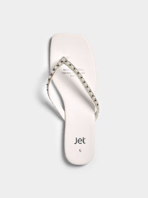 Jet Women's White Bling Sandals