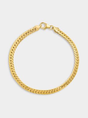 9ct Yellow Gold & Sterling Silver Snake Bracelet