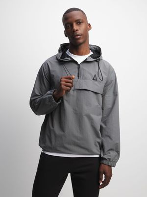 Mens APX Polyester 1/4 Grey Zip Top