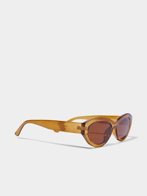 Women's Cotton On Brown Eliza Subtle Cat Eye Sunglasses