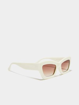 Women's Cotton On Cream Ciara Cat Eye Sunglasses