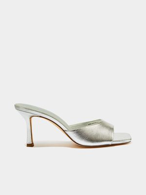 Women's Cotton On Silver Edie Minimal Mule Heels