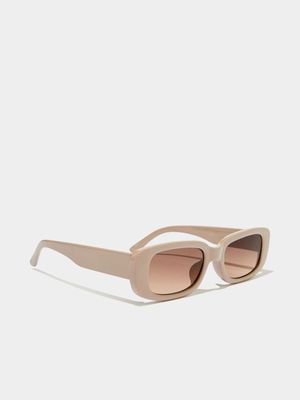 Women's Cotton On White Abby Rectangle Sunglasses