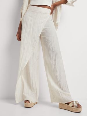 Wrap Front Wide Leg Washer Pants