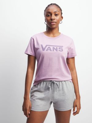 Women's Vans Drop V SS Crew Lavender Tee